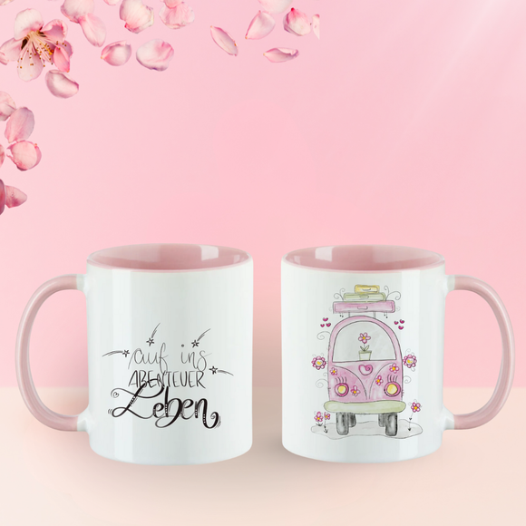 Pinselstift Bunte Keramiktasse mit Wunschgrafik