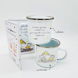 Set 1 Emailletasse & 1 Kartenbüchlein "mehr honigkuchen bitte" der Marke Pinselstift