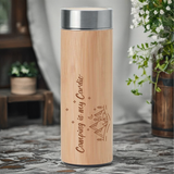 Teeflasche, Thermosflasche Edelstahl Geschenk Berge, Camping