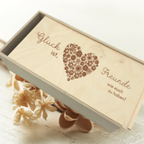 Erinnerungsbox groß mit Schiebedeckel lasergraviert, Holzbox, Schatzkiste für Kinder,