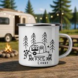 Personalisierte Emaille-Tasse I Das besondere Geschenk für Camper, Hochzeiten und echte Freundschaften