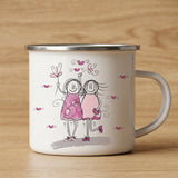 Personalisierte Emaille-Tasse I Das besondere Geschenk für Camper, Hochzeiten und echte Freundschaften
