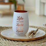 Personalisiertes Windlicht aus Glas mit Wunschtext