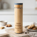 Thermoflasche mit Teesieb Bambus 