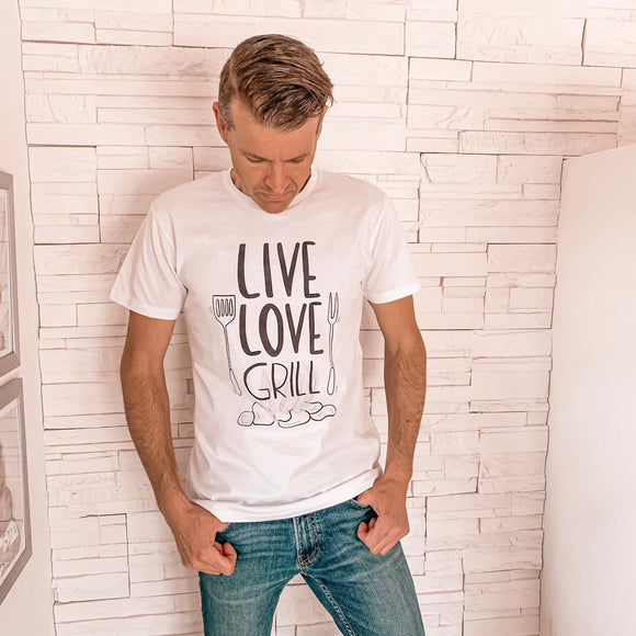 Herren T-Shirt aus Bio-Baumwolle „Live Love Grill“