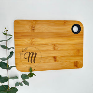 Holzbrett aus Bambus "Wunschbuchstaben"