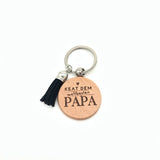 Schlüsselanhänger rund aus Holz mit verschiedenen Sprüchen, Mama, Papa, Opa, Oma etc.