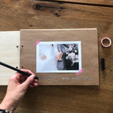 Personalisiertes Erinnerungsbuch zur Hochzeit, Gästebuch Hochzeit, Fotobuch mit Holzeinband