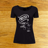 Damen T-Shirt mit  " Good vibes only!