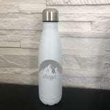 Trinkflasche, Thermosflasche aus Edelstahl in SCHWARZ mit Wunschgrafik